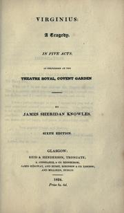 Cover of: Virginius by James Sheridan Knowles