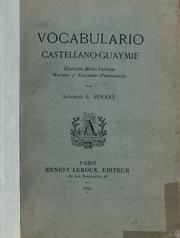 Cover of: Vocabulario castellano-guaymie.