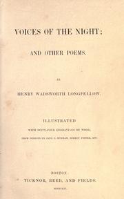 Cover of: Voices of the night by Henry Wadsworth Longfellow