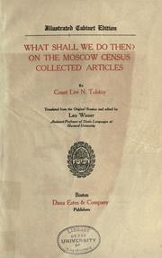 Cover of: What shall we do then? On the Moscow census.