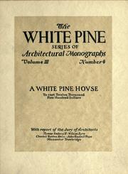 Cover of: An architectural monograph on a white pine hovse: competitive drawings