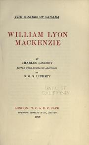 Cover of: William Lyon Mackenzie by Charles Lindsey