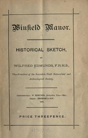 Cover of: Winfield manor. | Wilfred Edmunds