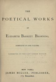 Cover of: The poetical works of Elizabeth Barrett Browning complete in one volume