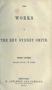 Cover of The works of the Rev. Sydney Smith