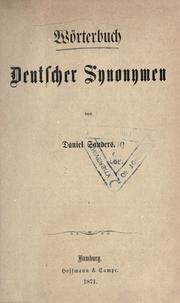 Cover of: Wörterbuch deutscher Synonymen