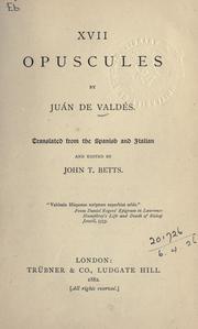 Cover of: XVII Opuscules by Juan de Valdés