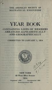 Cover of: Year book. | American Society of Mechanical Engineers
