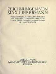 Cover of: Zeichnungen, mit einer Einleitung von Hans W. Singer.