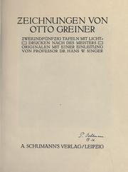 Cover of: Zeichnungen von Otto Greiner.: Mit einer Einleitung von Hans W. Singer.