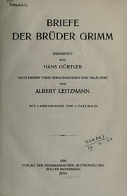 Cover of: Briefe der Brüder Grimm