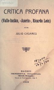 Critica profana by Julio Casares