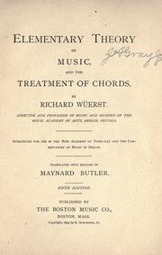 Cover of: Elementary theory of music, and the treatment of chords