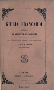 Cover of: Giulia Francardi: memorie