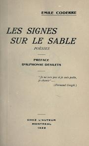 Cover of: signes sur le sable: poésies.  Préf. d'Alphonse Desilets.