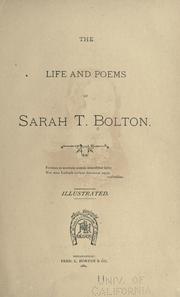 Cover of: The life and poems of Sarah T. Bolton
