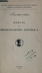 Manual de pronunciación española by Tomás Navarro Tomás
