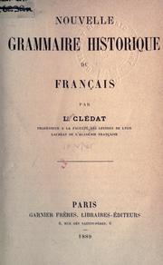 Cover of: Nouvelle grammaire historique du français.