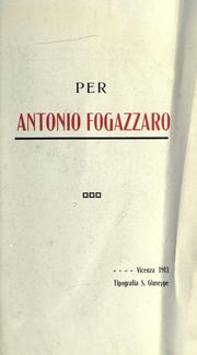 Cover of: Per Antonio Fogazzaro.