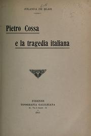 Cover of: Pietro Cossa e la tragedia italiana.