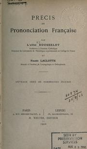 Cover of: Précis de prononciation française by Pierre Jean Rousselot