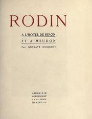 Cover of: Rodin a l'Hôtel de Biron et a Meudon.