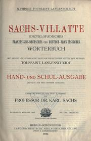 Cover of: Sachs-Villatte enzyklopädisches französisch-deutsches und deutsch-französisches Wörterbuch by Karl Ernst August Sachs