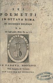 Cover of: Sei poemetti in ottava rima by Saverio Bettinelli