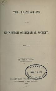 Cover of: Transactions. by Edinburgh Obstetrical Society