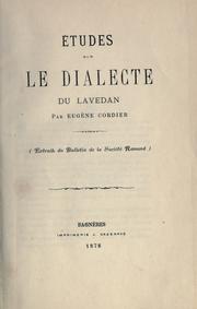 Cover of: Études sur le dialecte du Lavendan.