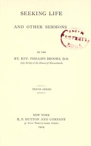 Cover of: Seeking life by Phillips Brooks