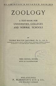 Cover of: Zoology: a textbook for universities, colleges and normal schools / Thomas Walton Galloway.
