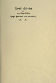 Cover of: Zwölf Gedichte = by Hugo Freiherr von Blomberg