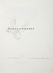 Cover of: Paralipomènes