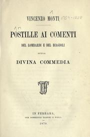 Cover of: Postille ai comenti del Lombardi e del Biagioli sulla Divina commedia by Vincenzo Monti