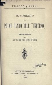 Cover of: Il comento al primo canto dell' Inferno. by Filippo Villani
