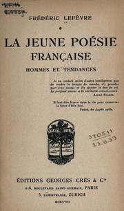 Cover of: jeune poèsie française: hommes et tendances.