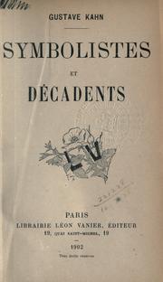 Cover of: Symbolistes et décadents.