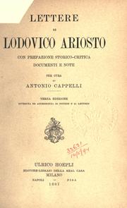 Cover of: Lettere by Lodovico Ariosto