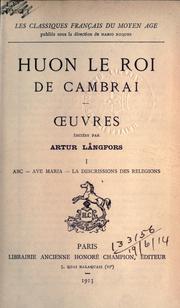 Cover of: Oeuvres.: Éditées par Artur Langfors.