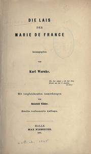 Cover of: Die Lais der Marie de France, hrsg. von Karl Warnke. by Marie de France