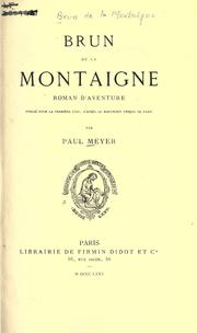 Cover of: Brun de la Montaigne: roman d'aventure pub. pour la première fois, d'après le manuscrit unique de Paris