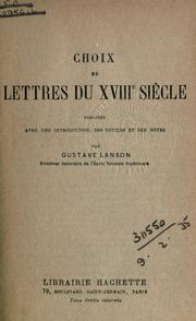 Cover of: Choix de lettres du 18e siecle, publiées avec une introd. des notices et des notes.