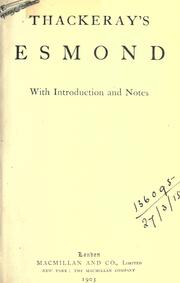 Cover of: Esmond. by William Makepeace Thackeray