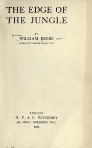 Cover of: The edge of the jungle by William Beebe