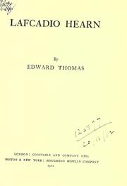 Lafcadio Hearn by Edward Thomas