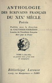 Cover of: Anthologie des écrivains français du 19e siècle: poésie.