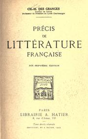 Cover of: Précis de littérature française. by Charles Marc Des Granges