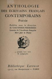 Cover of: Anthologie des écrivains français contemporains: poésie.