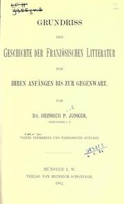 Cover of: Grundrisz der Geschichte der französischen Literatur von ihren Anfangen bis zur Gegenwart.